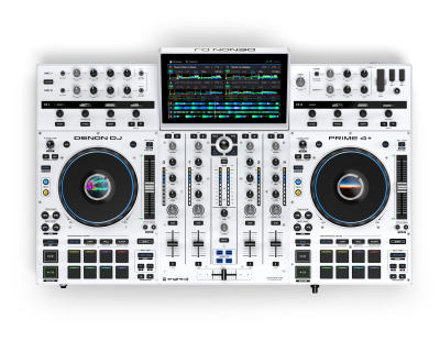 Denon PRIME 4+ WHITE version - 4-Deck Standalone DJ Controller with Amazon Music