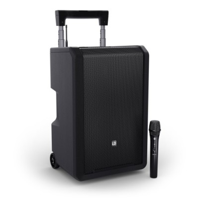 10" Portable battery-powered Bluetooth® PA System with mixer and 1x wireless handheld microphone