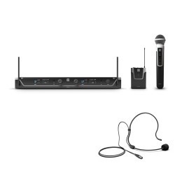 Wireless Microphone System with Bodypack, Headset and Dynamic Handheld Microphone, 584 - 608 MHz