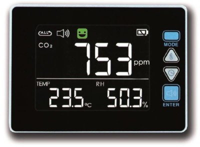 Envix MB390SD Compteur de climat intérieur/enregistreur de données pour la mesure du CO2, de la température et de l'humidité relative