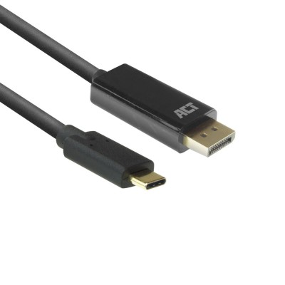ACT USB-C to DisplayPort male kabel 2.0m 4K @ 60Hz, Zip Bag