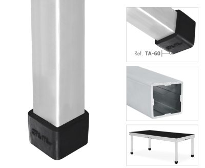 60 x 60 mm FIXED HEIGHT LEG FOR A PLATFORM HEIGHT OF 10 cm