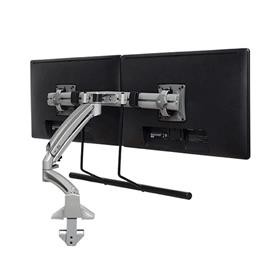KONTOUR? K1C Dynamic Desk Mount, Dual Monitor Array, Reduced Height, Silver