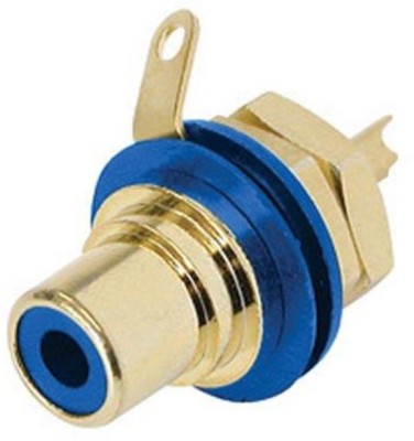 REAN phono jack (Cinch/RCA) chassis connector, gold plated cts, isolation washer - Blue