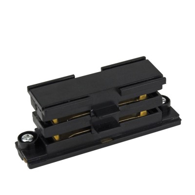 Straight connector Black 3-circuit track IP20