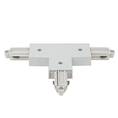 Left T-connector white 1-circuit track IP20