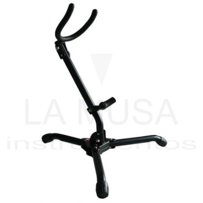 FOLDING ALTO OR TENOR SAXOPHONE STAND. WITH THE OPTION TO ADD 2 MORE WIND INSTRUMENT HOLDERS. INCLUDES VELVETY CARRY BAG