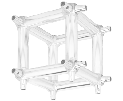 FIVE-WAY ALUMINIUM BOX CORNER FOR TQN290 SQUARE TRUSS (290 x 290 mm). COUPLING SYSTEM INCLUDED