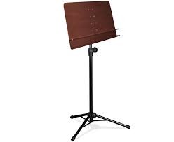 ORCHESTRA MUSIC STAND WITH ADJUSTABLE WOODEN DESK WITH DOUBLE SHELF (PLYWOOD DESK). VERY STABLE & STRONG