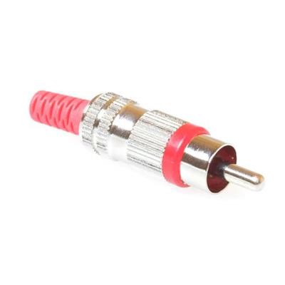 RCA Connectors - Metal, male. Color: Red