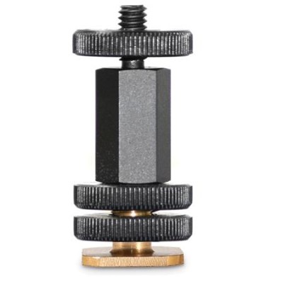 Rycote 3/8'' female to 1/4'' male thread adapter and hot-shoe adapter with 3/8''