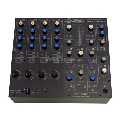 Formula Sound FF-4000R: 4 Channel Dual Format DJ Mixer with Rotary Faders