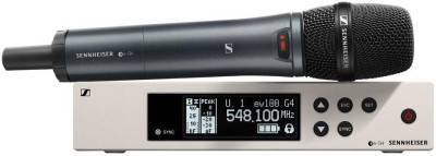 Wireless vocal set. Includes (1) SKM 100 G4-S handheld microphone with mute switch, (1) e 835 mic capsule (cardioid, dynamic), (1) EM 100 G4 rackmount receiver, (1) rackmount kit, (1) RJ10 linking cable and (1) mic clip, frequency range: B (626 - 668 MHz)