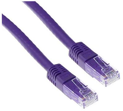 CAT5E U/UTP patch cable purple, Length: 1,00 m