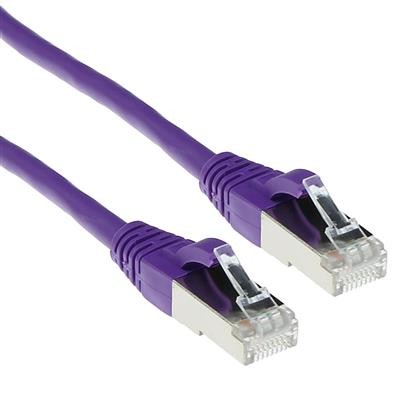 ACT Purple 1,00 metre SFTP CAT6A patch cable snagless with RJ45 connectors, Leng