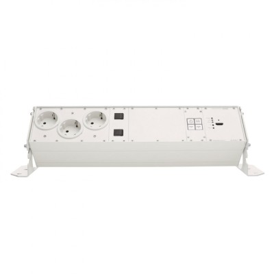 Desktop connection panel set PLUS 1 | RAL 9010 pure white | 10 m | 2 m