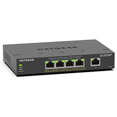 Netgear GS305EP 5-Port Gigabit Ethernet Plus PoE Switch (63W)