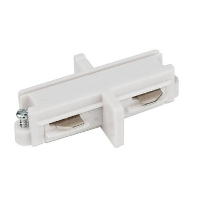 Straight connector white 1-circuit track IP20