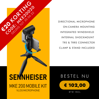 € 20 KORTING op de Sennheiser MKE200 Mobile Kit!