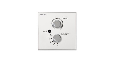 Ecler Same features as WPaVOL-SR + front panel stereo mini-jack connector. Universal surface-mount installation box included. Dimensions 86 x 38 x 86 mm.