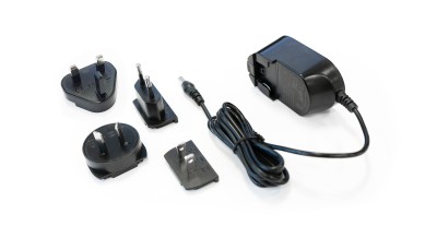 Ecler 24VDC 0.5A external PSU. International AC plugs set. Coaxial connector (+ center), compatible with eMPAGE and DN44BOB