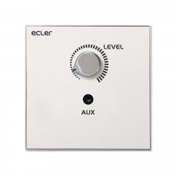 Ecler Connection wall plate with 1 x stereo minijack and 2 x RCA connectors. Universal surface-mount installation box included. Dimensions 86 x 38 x 86 mm.