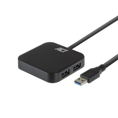 ACT USB Hub 3.2, 4x USB-A, with power supply, black