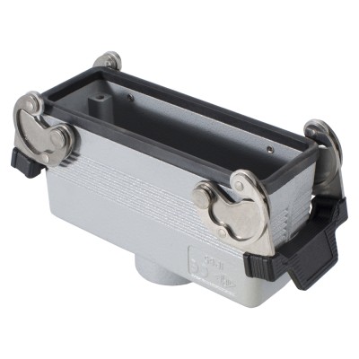 ILME  rectangle MP 24, metal-, Sleeve housing, 2 clamps, grey