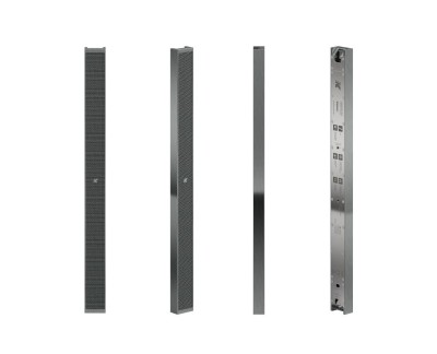 Ultra-flat aluminum 50-cm line array element with 1” drivers, in-wall version, Brushed