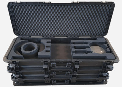 Carrying case for 2 or 3 x T4 - equipped with 2 wheels, 3 handles and machine cut foam - empty