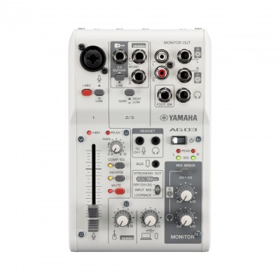 Yamaha AG03 MK2 WHITE - 3-CH USB-C Live Streaming Mixer/Audio Interface