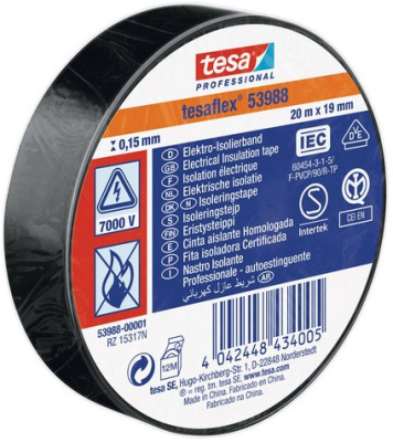 PVC Electrical tape TESA 53988 19MM x 20M - Black