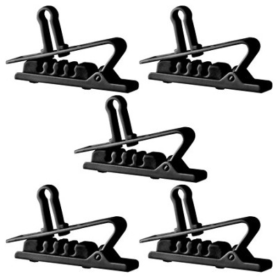H2 Black - Set of 5 crocodile clips for attaching the LC81, LC82 and LC617 lavalier microphones to clothing, colour: black