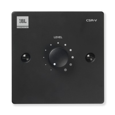 CSR-V - Wall panel with volume control for connection to JBL zone mixer, connection via CAT5 cable and RJ-45 connectors (not included), colour black