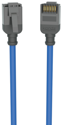 PRO Series Slim-Profile Category 6 Network Patch Cord / Exceeds Category 6 ANSI/TIA 568.2-D standard / UL CM / Blue / Lenght: 0,15m