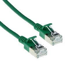 ACT Green 7 meter LSZH U/FTP CAT6A datacenter slimline patch cable snagless with RJ45 connectors