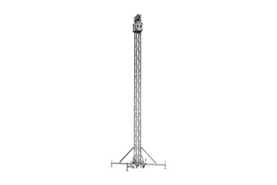 Tower 1 is a heavy duty lifting tower with loading capacity 1000kg , height 7.5m , main tubes 50x4mm , included TT truss , long outriggers , base plate , sleeve block , top section
