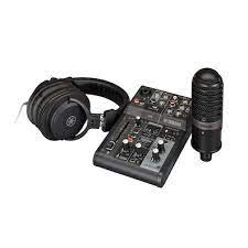 Yamaha AG 03mk2 - 3-CH Streaming Mixer, YCM-01 Microphone, YH-MT01 closed back Headphones, 3m XLR