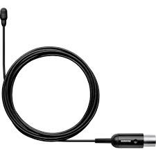 TL47 lavalier microphone, omnidirectional pattern, neutral sound, low sensitivity, 1.6 mm cable diameter, LEMO1 connector, black. For use with Q5X PlayerMic transmitters.