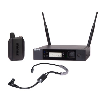 Shure GLX-D+ Dual Band Wireless Rack System with SM35 Headset Microphone + half-rack receiver