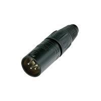 XLR 4p Male connector black Housing with silver contacts
