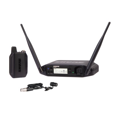 Shure GLX-D+ Dual Band Wireless Presenter System with WL185 lavalier microphone + GLXD4+ tabletop receiver