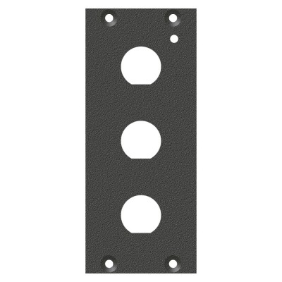 front panel 3 x 1/2"-Hole (12,5mm), 2 HE, 1 BE for SYS-series, colour: anthracit