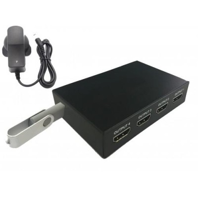 Liymo USB 4- PORT HD Plug and Play Looping Media Player
