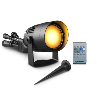 Cameo Q spot 40i, compact ip65 outdoor spotlight 40w rgba led black
