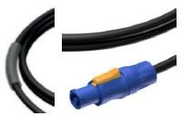 Cable rubber powercon blue to bare ended, 3*1.5mm2, 1.5m no heatshrink
