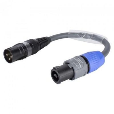 Sommer cable  Adapter cable | speakON® NL2FC/XLR 3-pole male straight | 0,15m | grey