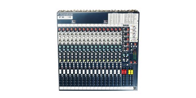 Mixing console, 16 mono channels, 4 stereo returns, 2 groups, direct outs, 100 mm faders, Lexicon multi- effect, integrated power supply, incl. rack mounting brackets