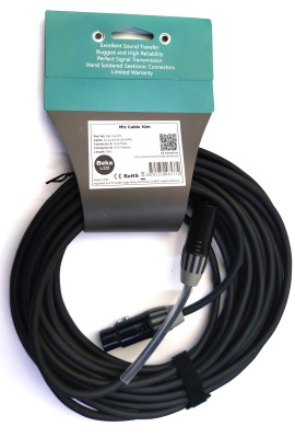 (10) DMX cable AES/EBU 2*0,22mm xlr male to xlr female (3p Seetronic) with heatshrink all black - 15 meter