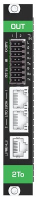 2–port PoE HDBaseT Output Card with Analog Audio